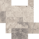 Bedrosians Travertine 3cm Paver Set 8" x 8" - 8" x 16" - 16" x 16" - 16" x 24" Silver Cream