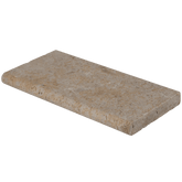 Bedrosians Travertine 12" x 24" Eased Edge Pool Coping 5cm - Tumbled Mediterranean Ivory