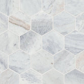 Bedrosians Marble 3" Hexagon Mosaic 10.5" x 12" Glorious Blue
