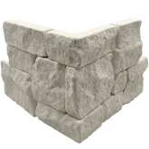 Bedrosians Stone Ledgers 8" x 18" Tumbled Ledger Corner - Wired Mesh Light Beige Limestone