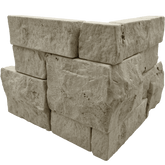 Bedrosians Limestone 8" x 18" Tumbled Ledger Corner Mixed Beige & Grey