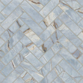 Bedrosians Magnifica Era Luxury 1" x 4" Herringbone Mosaic 12" x 12" Deep River