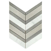 Emser Intrigue 12"x14" Chevron Mosaic Gray/fawn