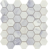 Emser Winter Frost 12"x12" Hexagon Mosaic 2" Winter frost