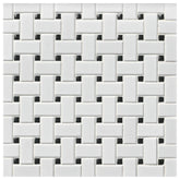 Tile Shop Basketweave Mosaic 12" x 12" Matte White/Black