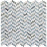 American Olean Candora Mini Chevron Mosaic Polished White & Blue Blend