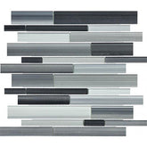 Chesapeake Fused Glass Random Strip Mosaic Carbon