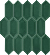 Daltile Luminique 2" x 5" Picket Mosaic 12" x 11" Glossy Juniper