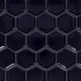 Daltile Artefino Jewel 2.5" Hex Framed Mosaic 14" x 12" Obsidian