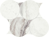 Daltile Eclessia Marble 10" x 12" Circle Mosaic Polished Volakas