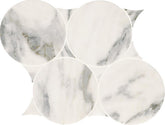Daltile Eclessia Marble 11" x 13" Circle Mosaic Polished Arabescato Argento