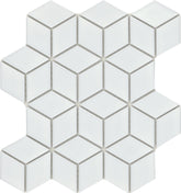 Emser Influence 10"x12" Cube Mosaic 1.89"x3.27" Polished White