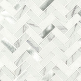 MS International Decorative Mosaic 12" x 12" Herringbone 1" x 3" Bytle Bianco