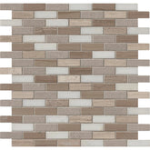 MS International Decorative Mosaic 12" x 12" Brick 0.6" x 2" Arctic Storm