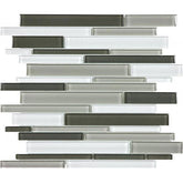 Chesapeake Essentials Glass Random Strip Mosaic Blends Mineral Blend