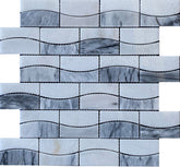 Emser Talento 12" X 13" Wave Mosaic 2" X 3" Polished Gris