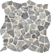 Marazzi Predella Irregular Shape River Pebble Tumbled Meta Silver