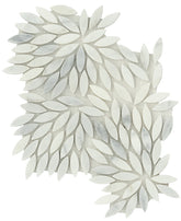 Emser Winter Frost 9"x10" Leaf Mosaic 1"x2" Winter frost