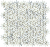 Emser Winter Frost 12"x13" Daisy Mosaic 0.33"x0.83" Winter frost