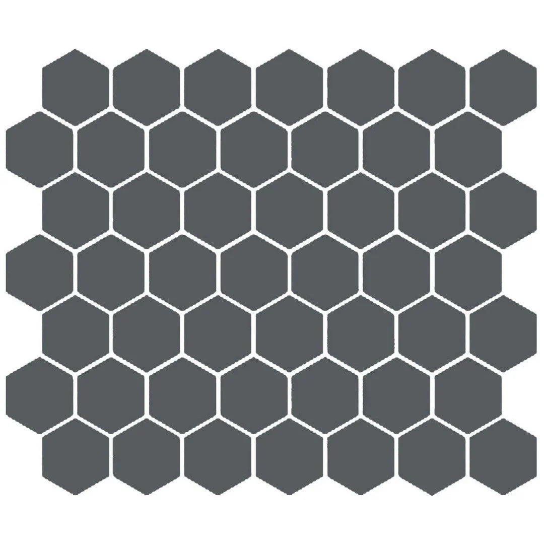 American Olean Color Story 11.62" X 10.25" Dot mounted 1.5" Hex Mosaic Shadow