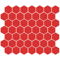 American Olean Color Story 11.62" X 10.25" Dot mounted 1.5" Hex Mosaic Scarlet