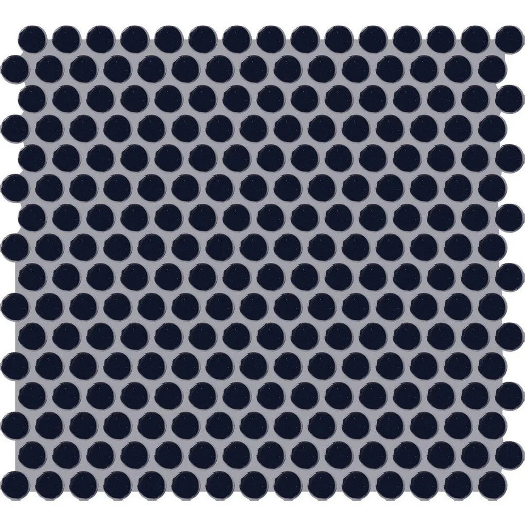 American Olean Color Story 13.5" X 11.44" Penny Round Mosaic Navy