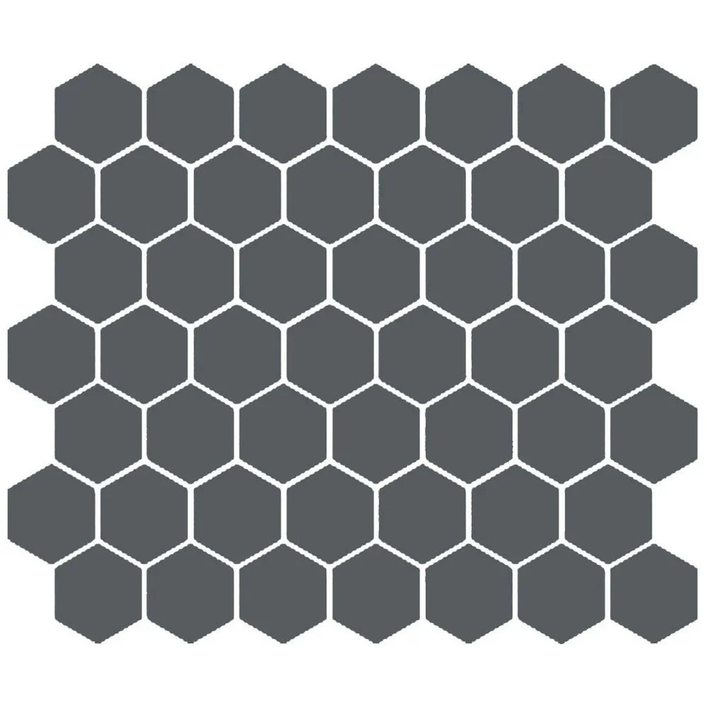 American Olean Color Story 11.62" X 10.25" Dot mounted 1.5" Hex Mosaic Matte Shadow