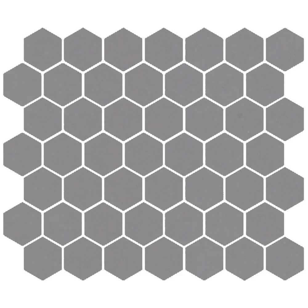 American Olean Color Story 11.62" X 10.25" Dot mounted 1.5" Hex Mosaic Matte Storm Grey