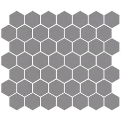American Olean Color Story 11.62" X 10.25" Dot mounted 1.5" Hex Mosaic Matte Storm Grey