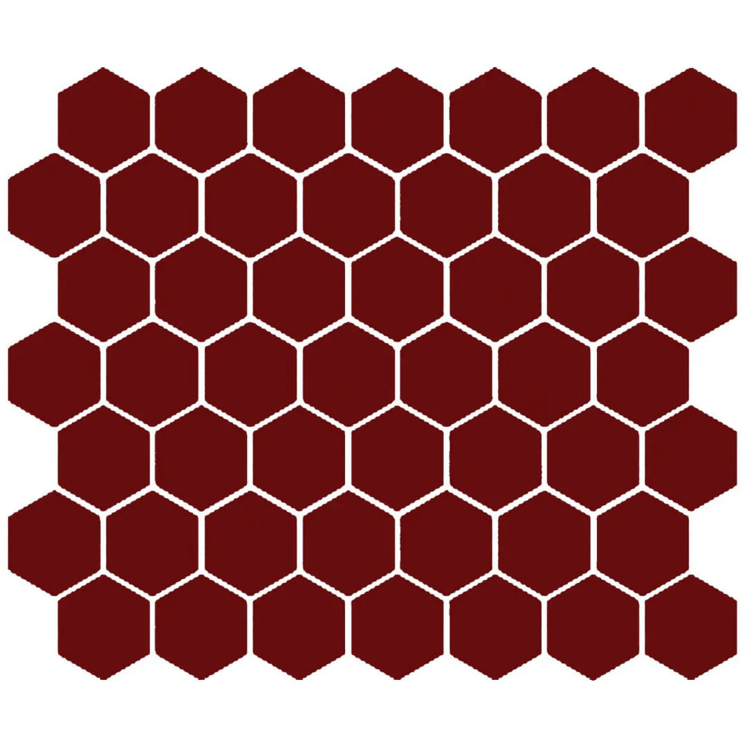 American Olean Color Story 11.62" X 10.25" Dot mounted 1.5" Hex Mosaic Passion