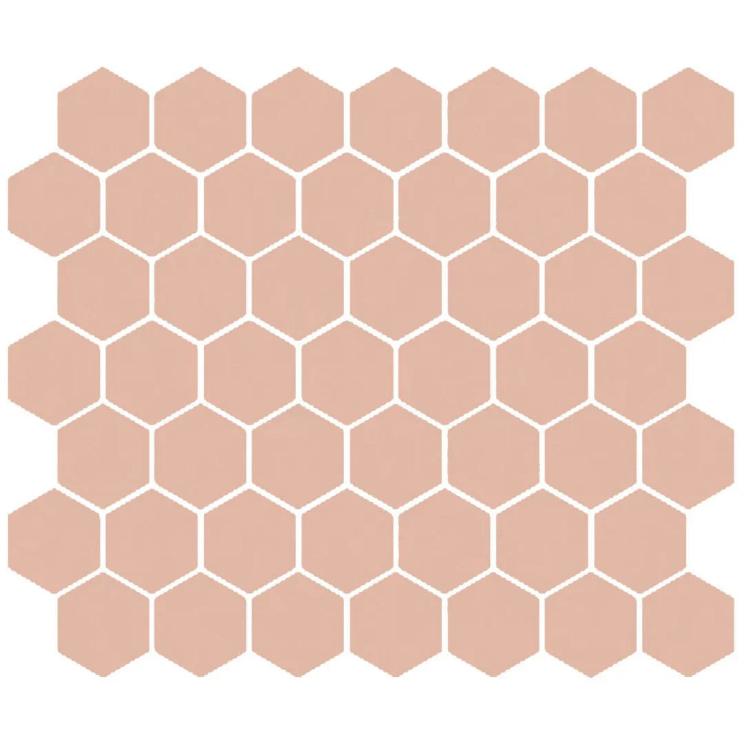 American Olean Color Story 11.62" X 10.25" Dot mounted 1.5" Hex Mosaic Blush
