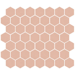 American Olean Color Story 11.62" X 10.25" Dot mounted 1.5" Hex Mosaic Blush