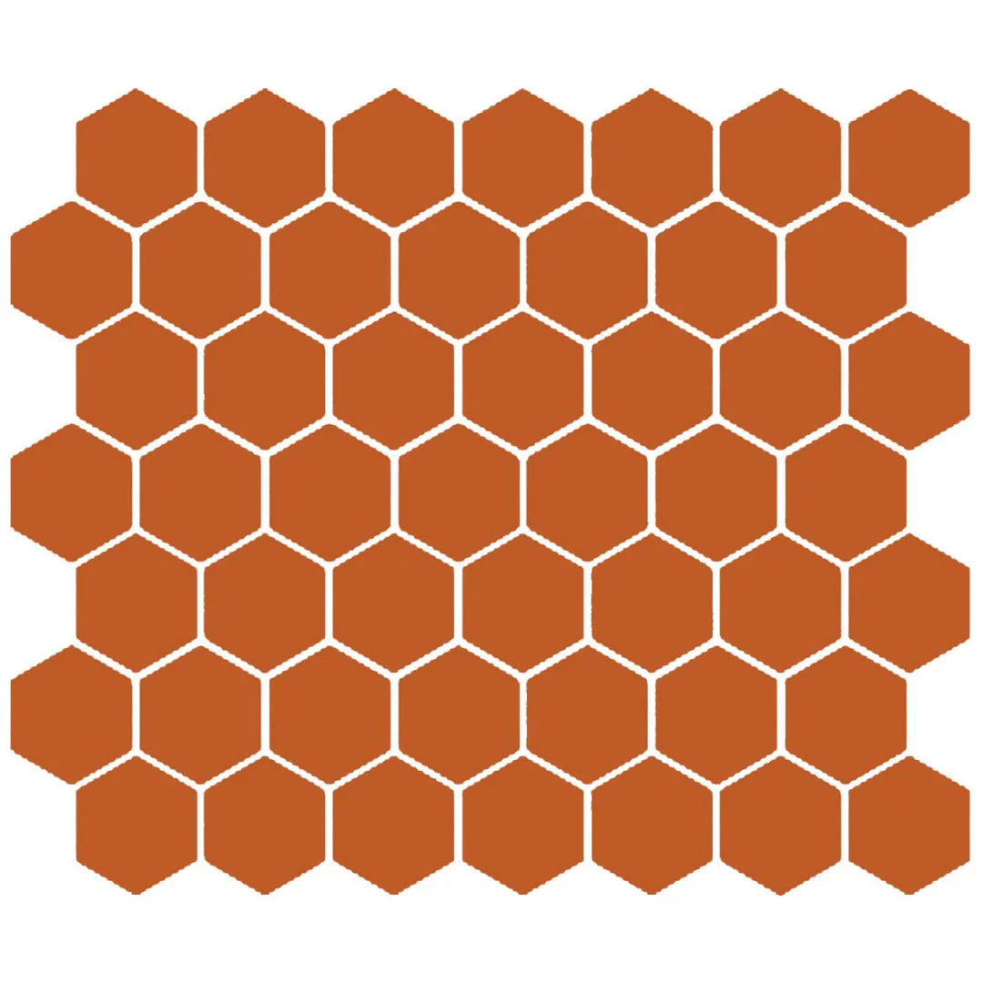 American Olean Color Story 11.62" X 10.25" Dot mounted 1.5" Hex Mosaic Blaze