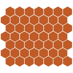 American Olean Color Story 11.62" X 10.25" Dot mounted 1.5" Hex Mosaic Blaze