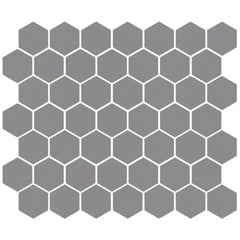 American Olean Color Story 11.62" X 10.25" Dot mounted 1.5" Hex Mosaic Storm Grey