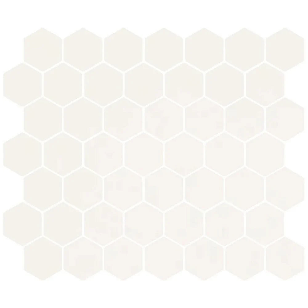 American Olean Color Story 11.62" X 10.25" Dot mounted 1.5" Hex Mosaic Matte Designer White