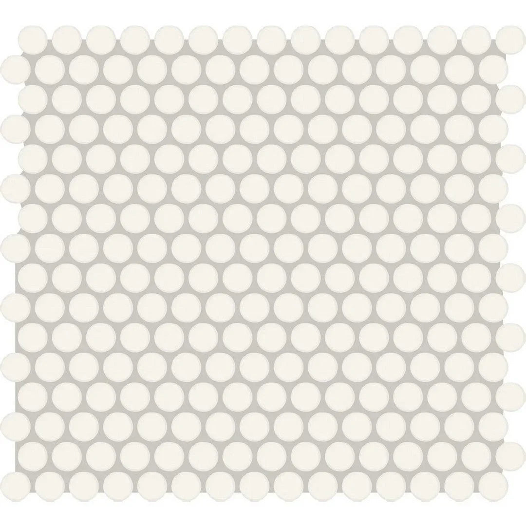 American Olean Color Story 13.5" X 11.44" Penny Round Mosaic Matte Designer White