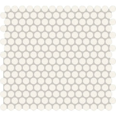 American Olean Color Story 13.5" X 11.44" Penny Round Mosaic Matte Designer White