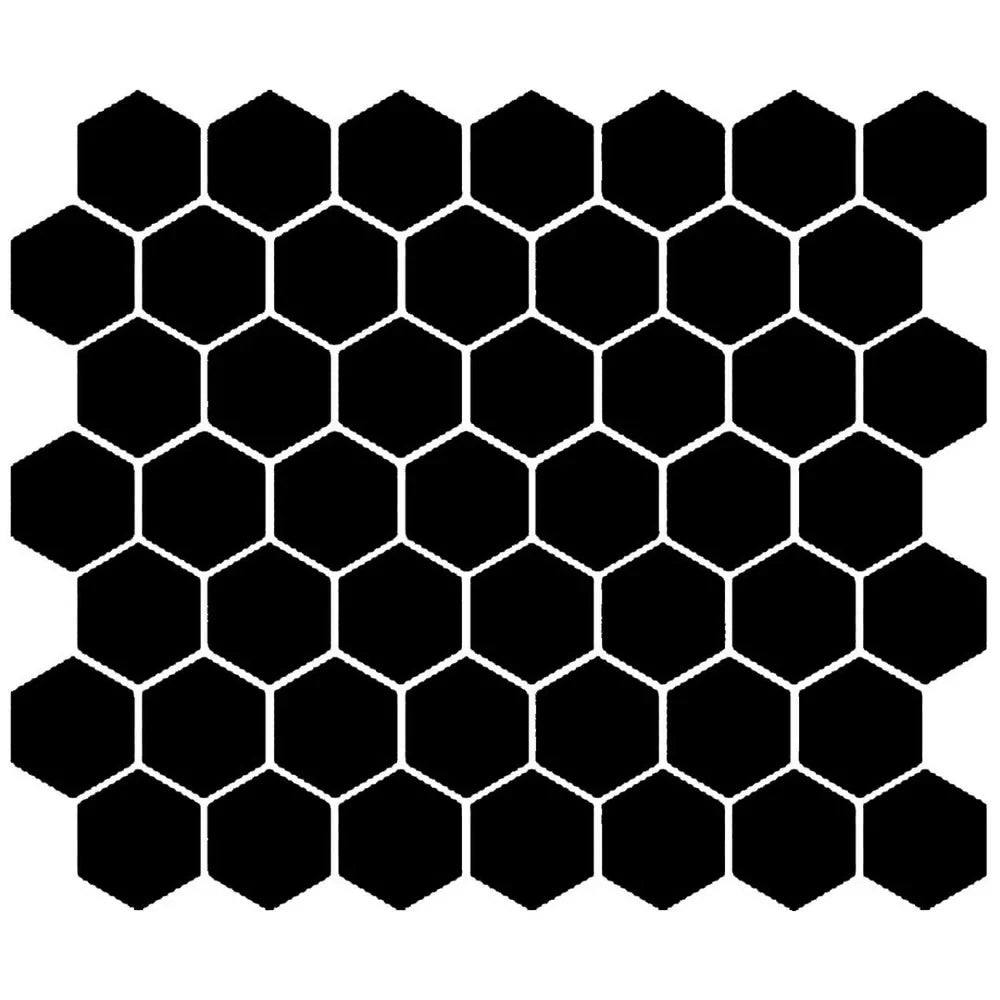 American Olean Color Story 11.62" X 10.25" Dot mounted 1.5" Hex Mosaic Matte Black