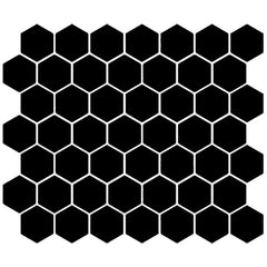American Olean Color Story 11.62" X 10.25" Dot mounted 1.5" Hex Mosaic Matte Black