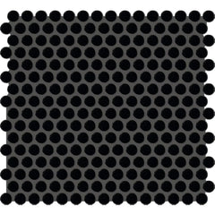 American Olean Color Story 13.5" X 11.44" Penny Round Mosaic Matte Black