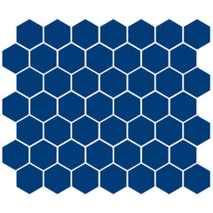 American Olean Color Story 11.62" X 10.25" Dot mounted 1.5" Hex Mosaic Sapphire Sky