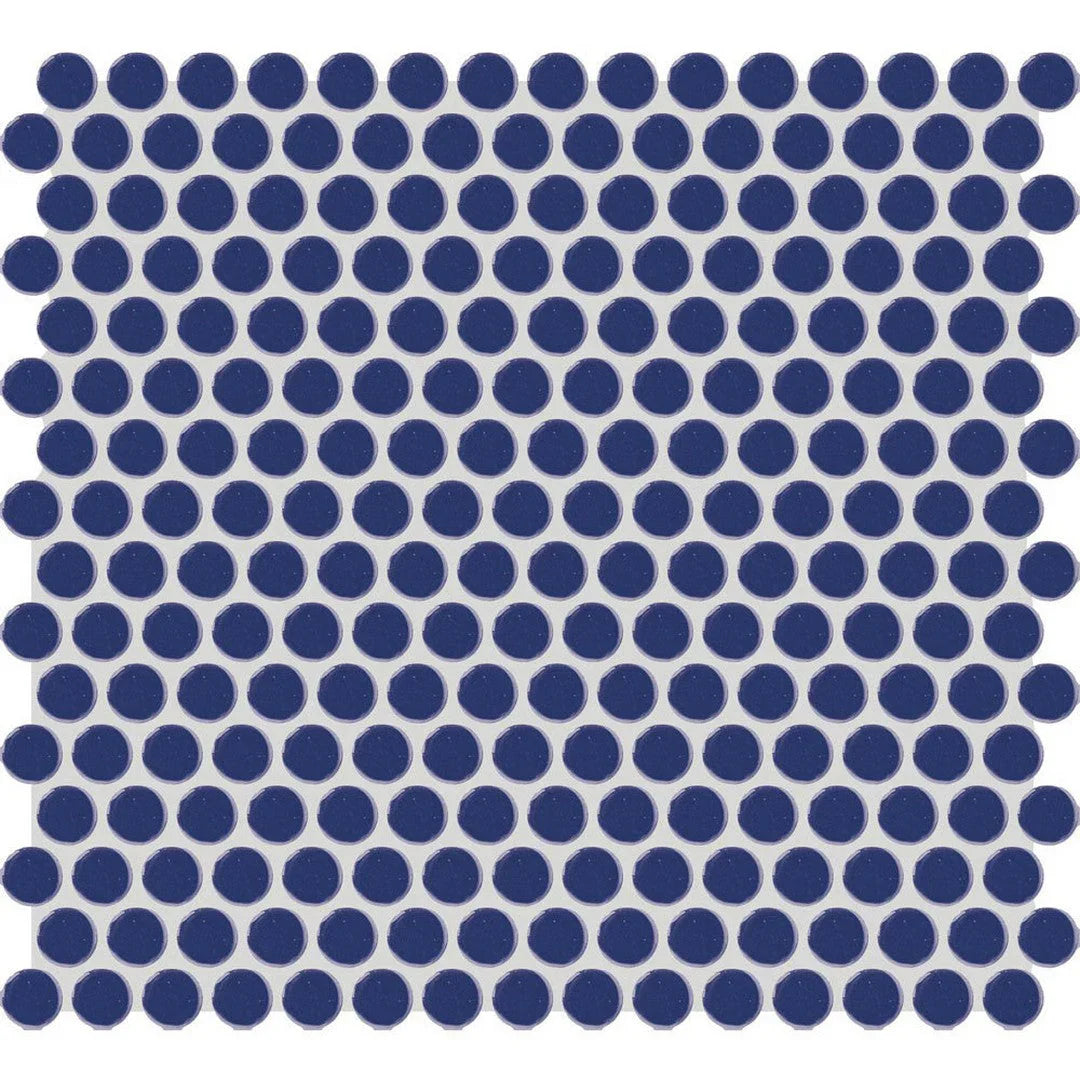 American Olean Color Story 13.5" X 11.44" Penny Round Mosaic Sapphire Sky