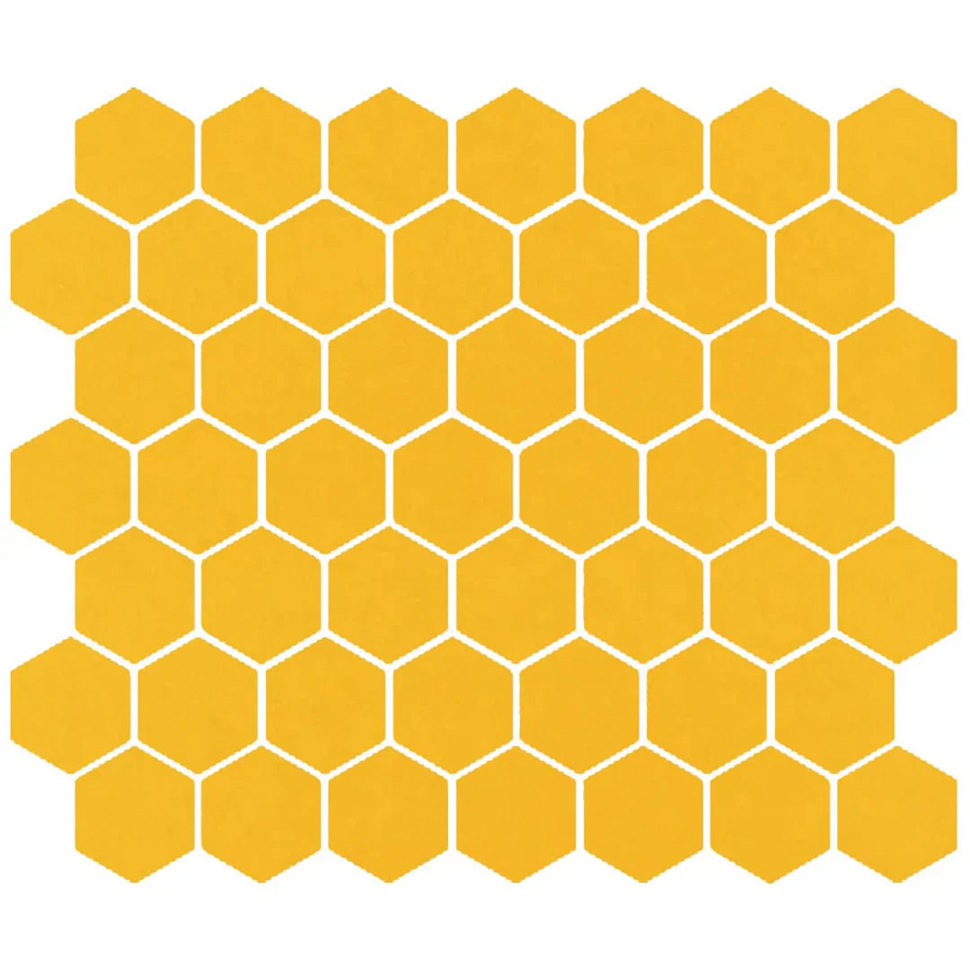American Olean Color Story 11.62" X 10.25" Dot mounted 1.5" Hex Mosaic Lemon Zest