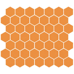 American Olean Color Story 11.62" X 10.25" Dot mounted 1.5" Hex Mosaic Madarin