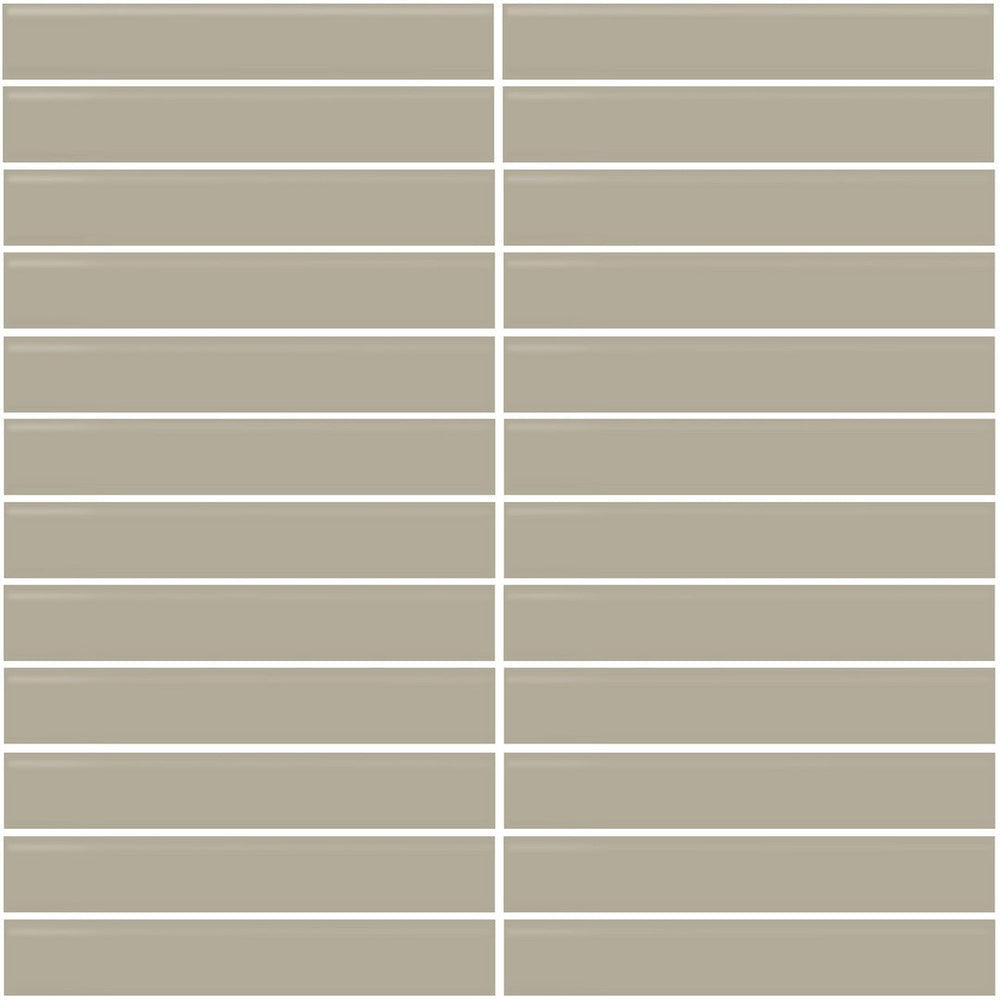 Daltile Color Wheel Mosaic 1'' x 6'' Straight 12'' x 10'' Glossy Architectural Gray