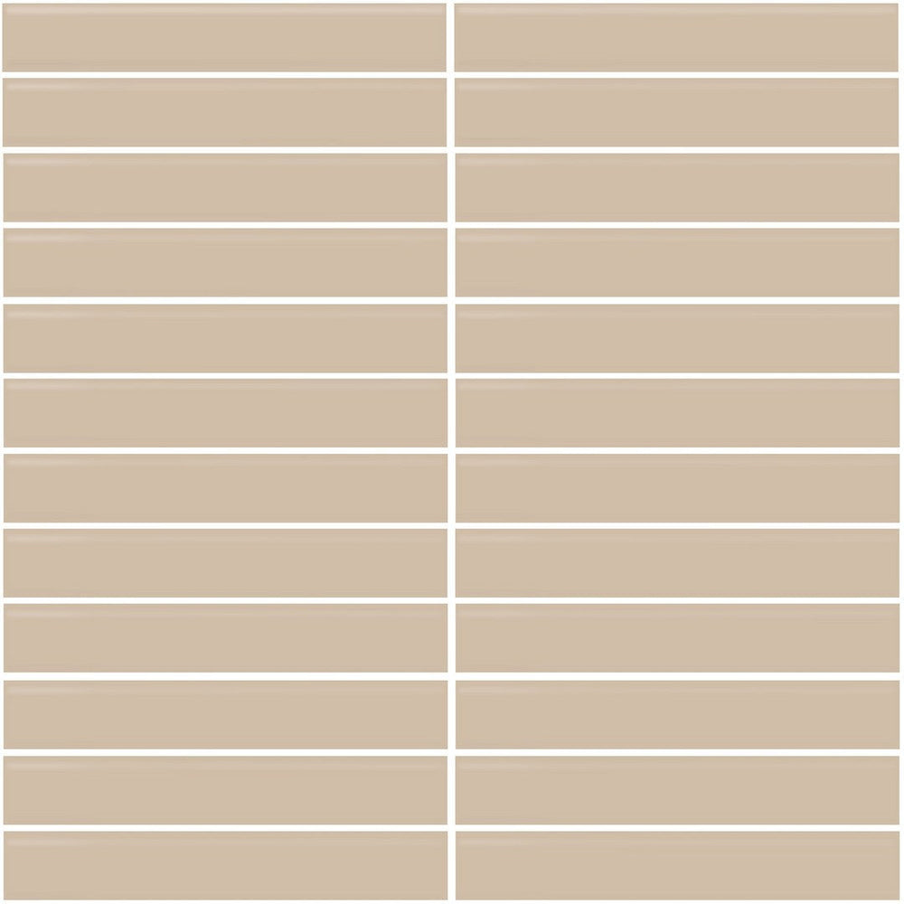 Daltile Color Wheel Mosaic 1'' x 6'' Straight 12'' x 10'' Glossy Urban Putty