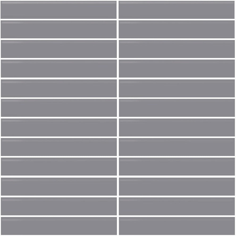 Daltile Color Wheel Mosaic 1'' x 6'' Straight 12'' x 10'' Glossy Suede Gray