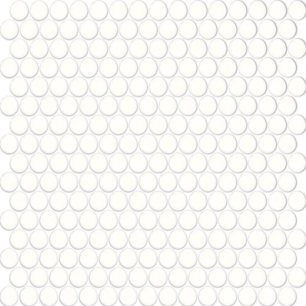 Daltile Color Wheel Mosaic 13'' x 11'' Penny Glossy Arctic White