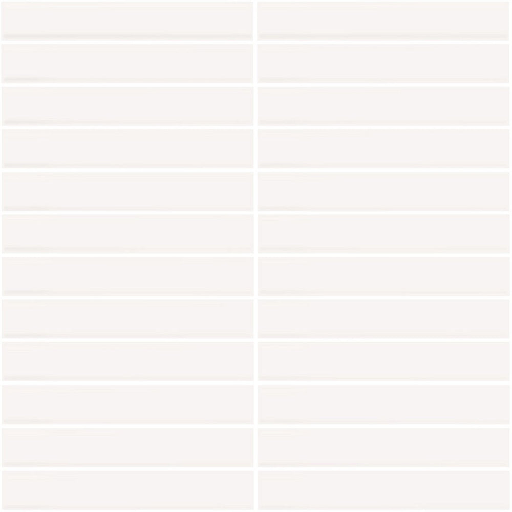 Daltile Color Wheel Mosaic 1'' x 6'' Straight 12'' x 10'' Glossy Arctic White